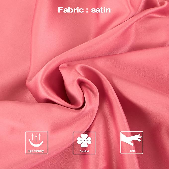 NTBAY Zippered Satin Pillow Cases for Hair and Skin, Luxury King Hidden Zipper Pillowcases Set of 2, 20x36 Inches, Coral Pink