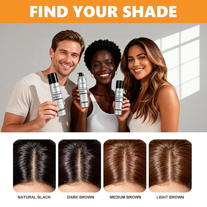 Root Touch Up Hair Color Spray–4oz, Sweat-Resistant & Natural, Instant Gray Hair Cover Up, Temporary Root Concealer Hair Filler Dye Spray for Hairline, Scalp&Thinning– Medium Brown–Women & Men