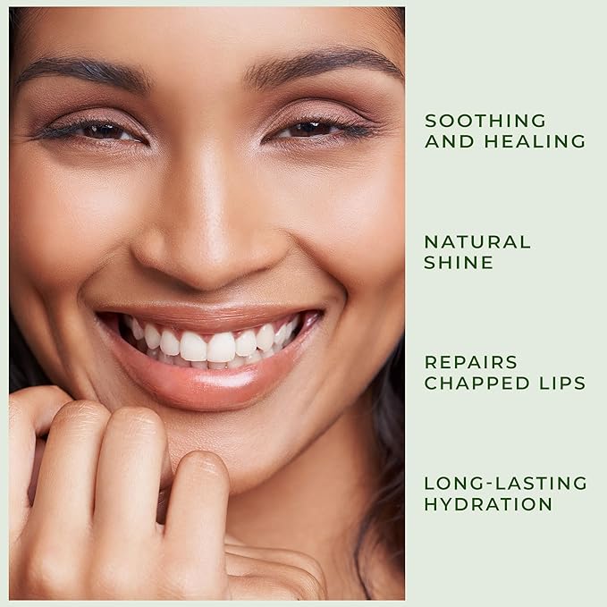 Peppermint Lip Balm with Castor Oil & Vitamin E - Nourishes & Protects Dry Lips, Lip Moisturizer with Ceramide & Squalane, Natural Lip Balm Mint with Deep Hydration for Soft Lips - Lip Repair