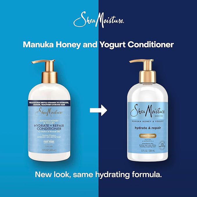SheaMoisture Hydrate & Repair Condtioner Manuka Honey and Yogurt Conditioner for Damaged Hair Shea Butter Conditioner 13 oz
