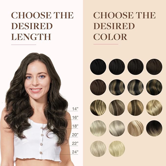 GOO GOO Clip in Hair Extensions Real Human Hair, Remy Human Hair Extensions Clip ins for Women, Natural Human Hair, 12inch 85g 7Pcs, #2A Light Brown