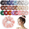 OCATO Scrunchies Birthday Gifts for Women: Silk Satin Scrunchies 24Pcs Hair Scrunchie for Women Girls Hair Bands Hair Ties Hair Accessories Scrunchy Party Favors Mothers Day Gifts for Mom Her