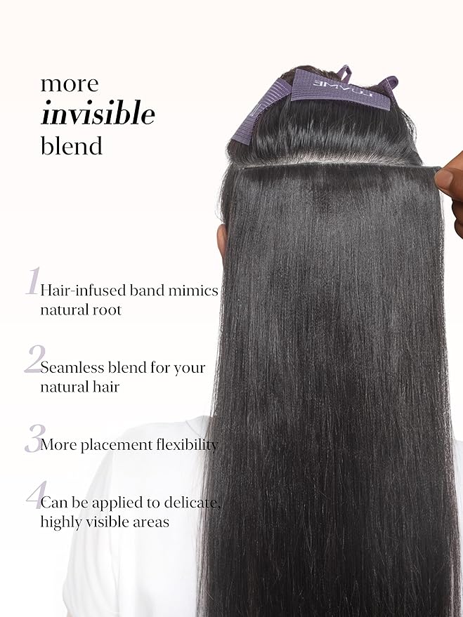 LUVME 0.59mm Zero Trace Invisible Clip in Hair Extensions, Yaki Straight 2 Pack 7 Pcs 100g 16 Inch, 100% Real Human Hair Clip Ins, Quick Clip On Volume with Seamless Blend for Daily Hairstyles