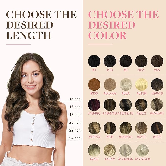 GOO GOO Tape in Hair Extensions Human Hair, 2/6/2 Balayage Dark Brown to Chestnut Brown, 24inch 50g 20pcs, Thick Ends Straight Seamless, Invisible