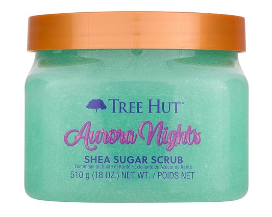 Tree Hut Aurora Nights Shea Sugar Scrub | Exfoliating Body Scrub Removes Dead, Dry Skin for a Soft & Hydrated Feel | Nourishing Essential Body Care | 18 fl oz.