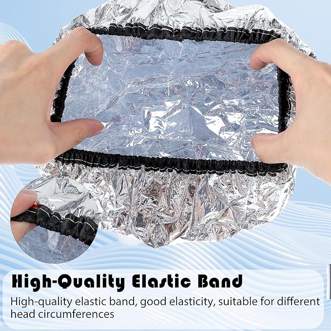 Aluminum Hair Cap Heat Cap For Deep Conditioning 3pcs Aluminum Foil Double Layer Steam Caps, Thickened Shower Cap For Hot Oil Treatment Reusable Hair Processing Caps For Home And Salon Use