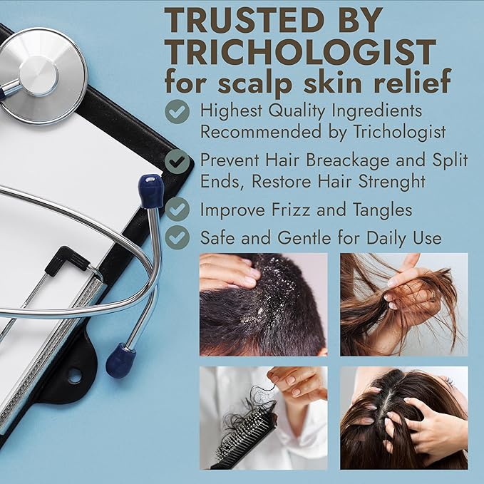 Rosemary Shampoo and Conditioner Set Infused with Tea Tree & Rosemary Oils for Scalp Relief and Hair Growth | Sulfate Free, Soothes Dry Scalp, Boosts Shine + Free Scalp Brush | 16.9 fl oz