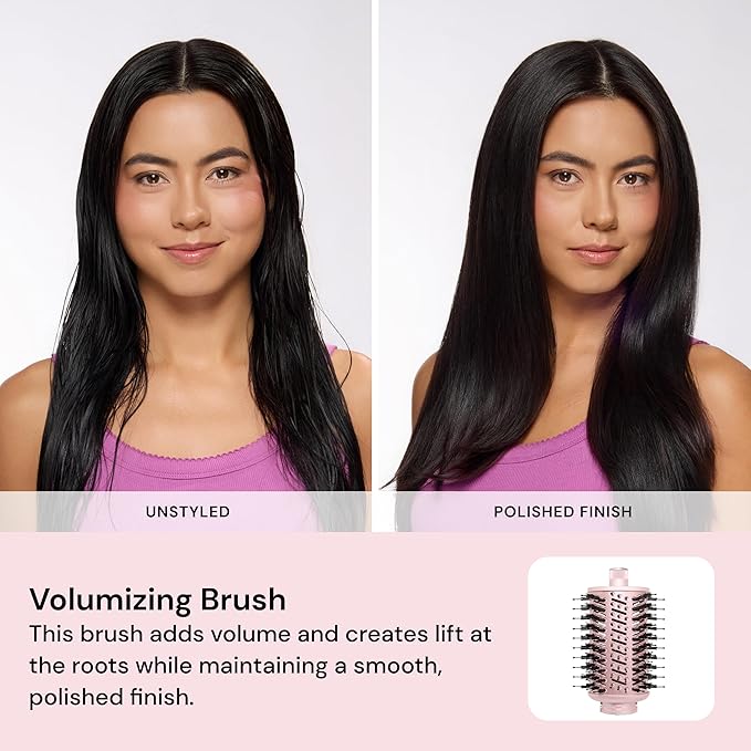 L'ANGE HAIR TurboStyle All-in-One Air Styling & Drying System | 5-in-1 Attachments with Auto-Wrap Curlers & Volumizing Brush | Fast-Drying Brushless Motor Dryer | Dual Voltage | All Hair Types (Black)