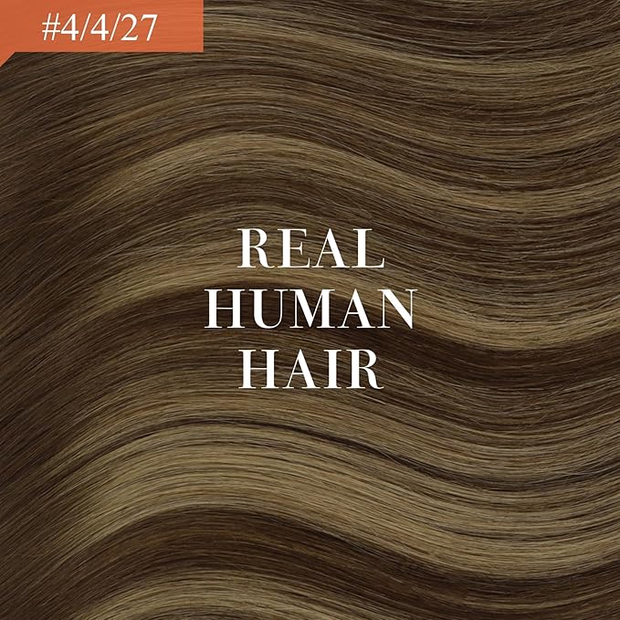 Ve Sunny Hair Extensions Ponytail Real Human Hair Wrap Around Clip in Ponytail Hair Extensions Straight Extensions Human Hair for Women Medium Brown Balayage Ombre Caramel Blonde 20inch 80G