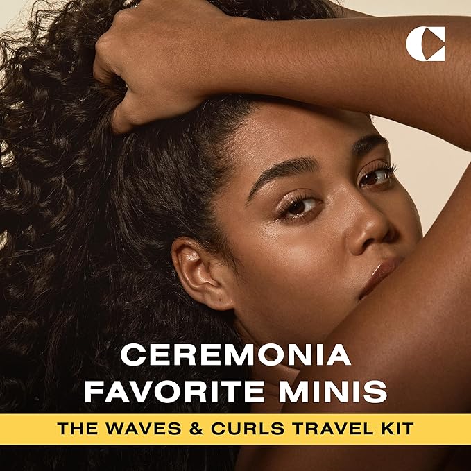 Ceremonia The Waves & Curls Travel Kit Mini Set Ultimate Hair Wellness Bundle for Textured Hair