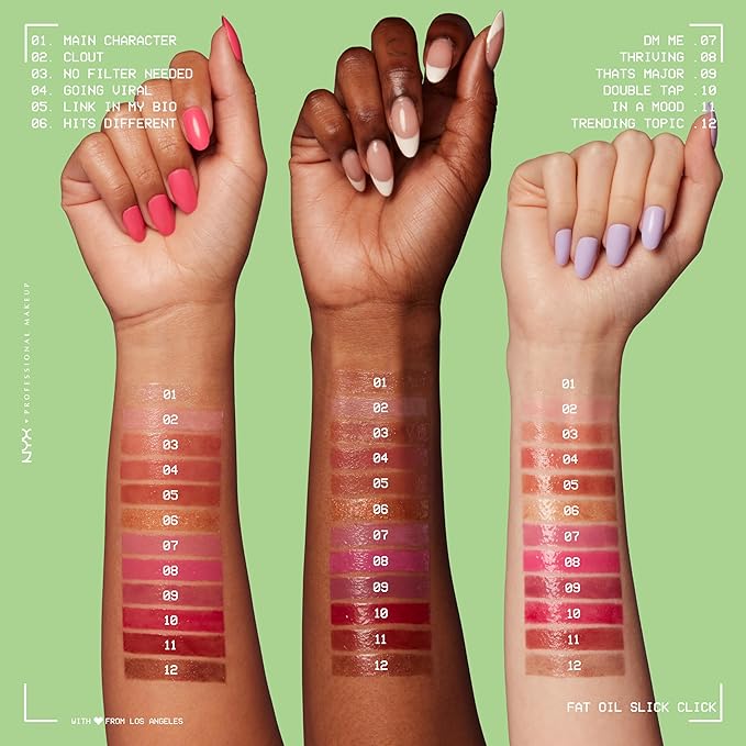 NYX PROFESSIONAL MAKEUP Fat Oil Slick Click, Lightweight, Buildable, Pigmented Vegan Lip Balm - DM Me
