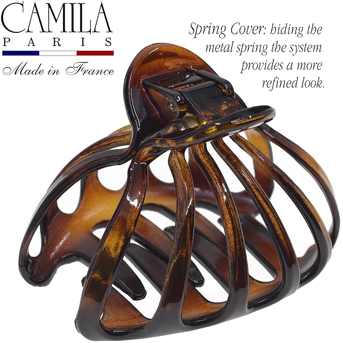 Camila Paris CP3050-CP3631 French Octopus Hair Clip for Women for Thick Volume Hair, Girls Hair Claw Clips Jaw Fashion Durable Styling Hair Accessories for Women, Strong Hold Grip, Made in France