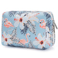 Narwey Cute Makeup Bag Travel Cosmetic Bag Organizer Toiletry Bag Make Up Bags with Compartments for Women Girls (Large, Aqua Flamingo)
