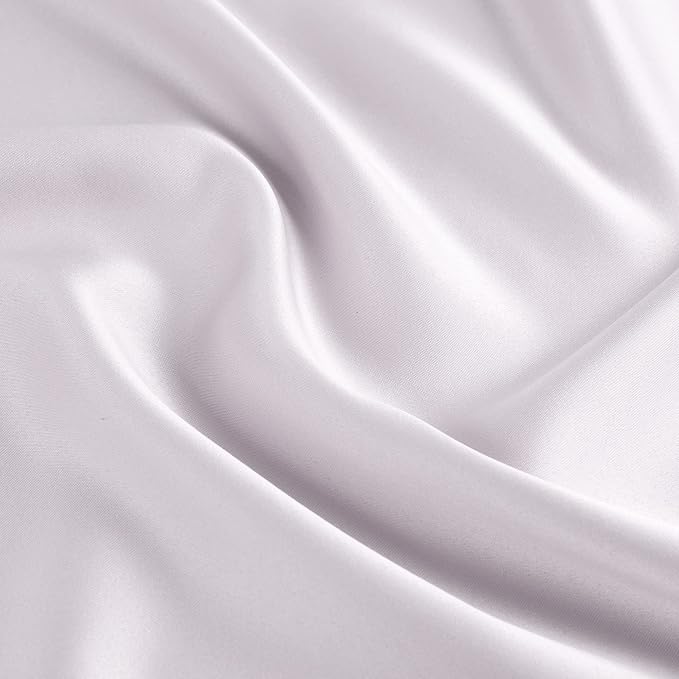 uxcell 2 Pack Silk Satin Pillowcase for Hair and Skin, Cool, Silky, Soft Breathable Pillow Cases King Size 20x36 Inch Sateen Pillowcase Lavender Gray with Envelope Closure