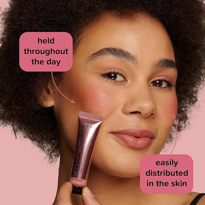 Lamel BB Blush Cheek Makeup - Lightweight and Long Lasting Liquid Blush - Blendable Cream Blush for Cheeks, Natural Finish Cream Contour - Pink Liquid Blush, 402 (Pink Blossom) -10ml/0,33fl.oz