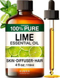 KUKKA Lime Essential Oils - 4 Fl Oz - for Hair, Skin, Diffuser, Aromatherapy & DIY Soap Making Scent