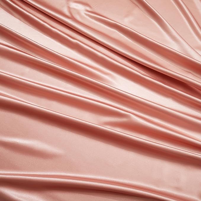 Rose Gold Satin Pillowcase Standard Set of 2 with Envelope Closure，Rose Gold Silk Pillowcase for Hair and Skin (20x26)