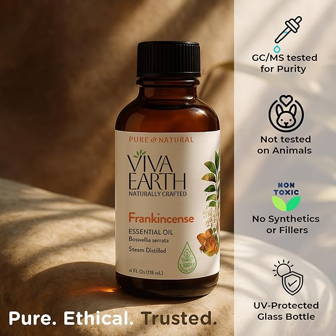 Frankincense Essential Oil – Pure and Natural Boswellia Oil for Diffusers, Skin Care, Hair and Scalp Blends, Massage, Soap and Candle Making, DIY and Home Fragrance – with Dropper, 4 oz