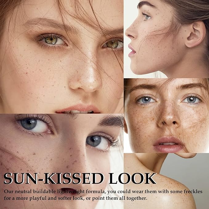 Boobeen Freckle Stamp Face Freckles Air Cushion Liquid Freckle Makeup Stamp Waterproof Fake Freckle Pen Long Lasting Quick Dry Small Spot Freckle Makeup, Create Natural Freckles Makeup