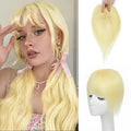 Hair Toppers for Women Real Human Hair-U Shape Toppers Hair Pieces for Women with Thinning Hairr 150% Density Silk Base Clip in Human Topper with Bangs for Daily Use(613Blonde