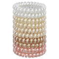 JessLab Spiral Hair Ties for Women, 10-Pack Traceless No-Damage Ponytail Holders, Coils Hair Bands for Girls, Assorted Colors
