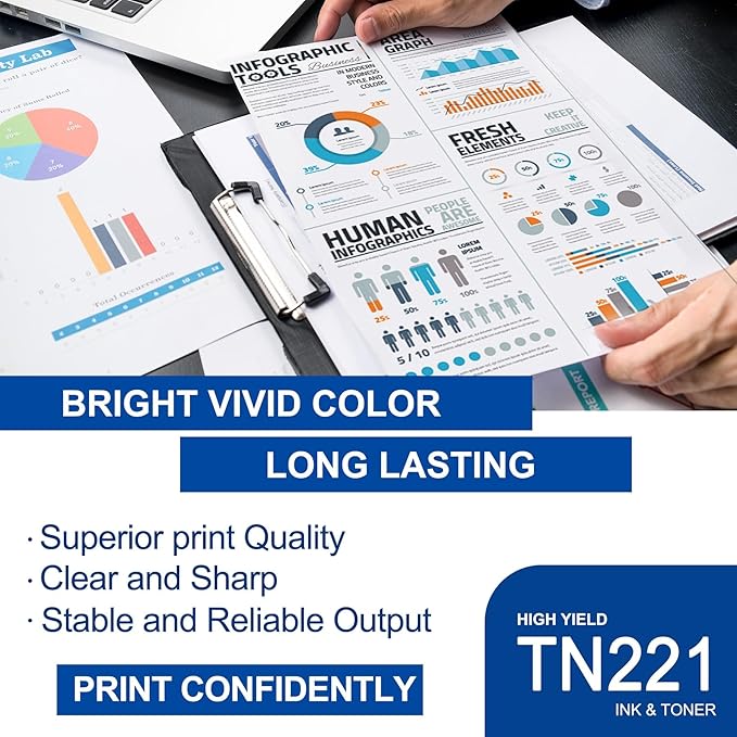 1 Pack TN221 Magenta Toner Cartridge High Yield Compatible TN221 Replacement for Brother HL-3140CW 3150CDN 3170CDW MFC-9130CW 9140CDN 9340CDW DCP-9015CDW 9020CDN Printer