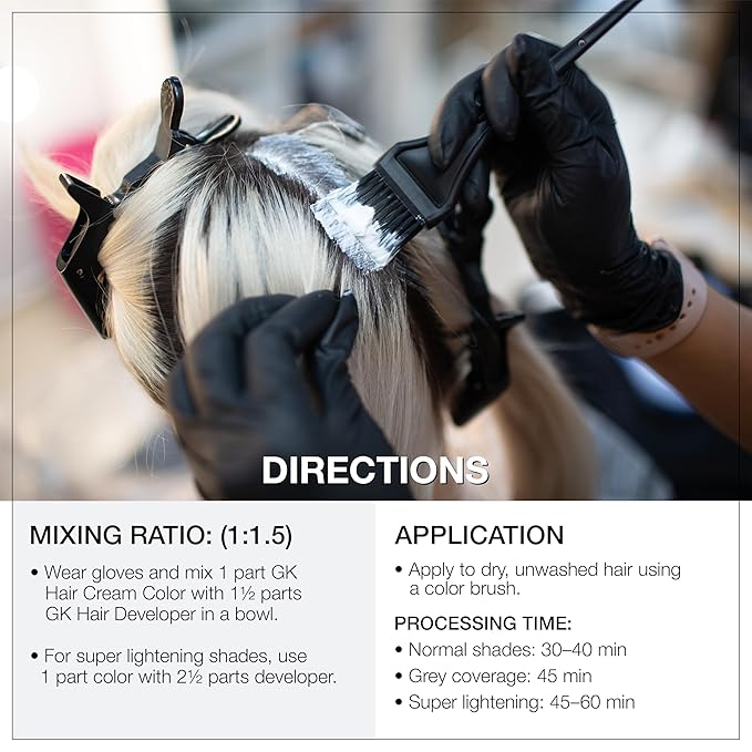 GK HAIR Global Keratin Coffee 4.93 Hair Color Cream Tube (3.4 Fl Oz/100ml) + 20 Volume Developer (5 Fl Oz/150ml) - Professional Permanent Long Lasting Toner Dye