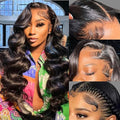 22 Inch 13x6 Body Wave Lace Front Wigs Human Hair 200 Density HD Transparent Lace Front Wigs for Black Women Glueless Frontal Wigs Human Hair Pre Plucked