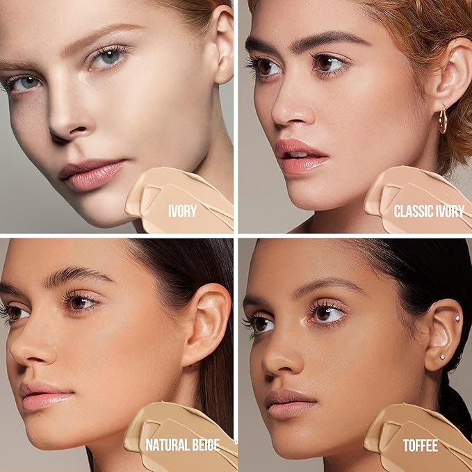 FV Waterproof Foundation with Medium Coverage, Oil-free & Long Lasting, Lightweight, Matte Foundation for Oily/Normal Skin, Sweat-resistant Liquid Makeup Foundation for Face, 30g, Classic Ivory