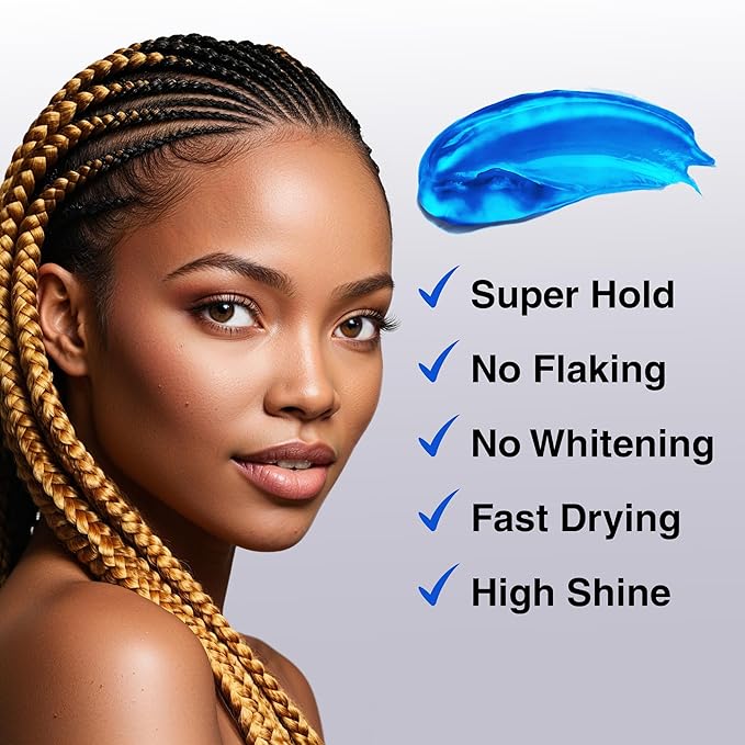 KOOL Braiding Gel Maximum Hold for LOC & Twist - No Flaking, No Whitening, Fast Drying, High Shine, Cool & Refreshing, Long Lasting Hold (5 oz)