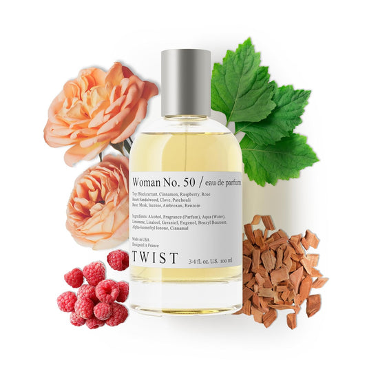 Twist Woman No. 50 - Eau De Parfum Inspired by Portrait of A Lady, Long Lasting Perfume For Women, Paraben Free, Vegan, Clean Ingredients, Fragrance - Spray 100 ml | 3.4 fl. oz.