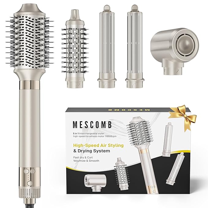 Upgraded 5-in-1 Hot Air Styler – Hair Dryer & Versatile Air Styler with Auto Wrap Curlers, Volumizing Brushes, Frizz-Free Hair Styler Tool for Curling, Smoothing & Adding Volume, Gift for Women