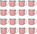 Set of 16 Ceramic Campfire Mugs – 15 Oz, Pink – Coffee & Tea Cups for Home, Work, Travel, Camping – Customizable, Great for DIY, Events, Companies