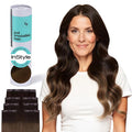 Irresistible Me Real Human Hair Extensions Clip Ins – 100% Human Hair Clip In Extensions for Length & Volume – Invisible Extension – Heat Resistant & Dyeable – Brown Melt, 24 Inches