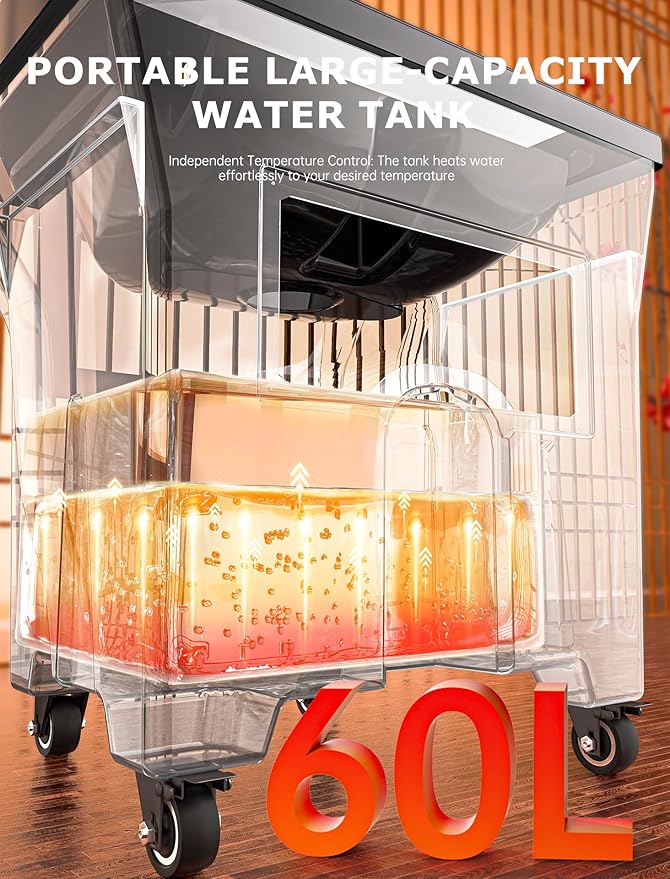 Japanese Head spa Equipment, Dual-Control Water Circulation & Heating & Heating, Japanese Scalp Therapy, 60L Tank & Phototherapy for Comprehensive Care.