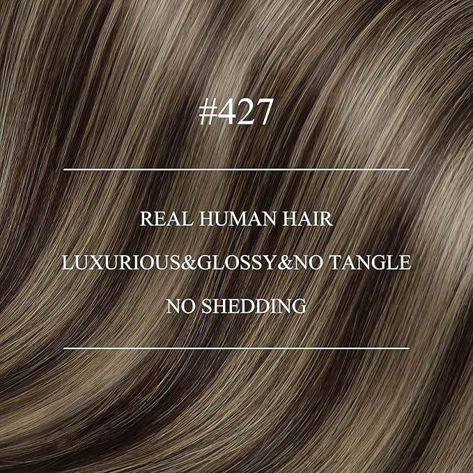 YoungSee Nano Ring Hair Extensions Dark Brown Highlights Caramel Blonde Human Hair Extensions Nano Pre Bonded Brown Add Volume for Women Lightweight Cold Fusion 22inch 50s 50g