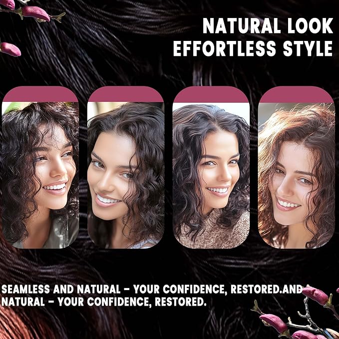 Curly Hair Toppers for Women, Real Human Hair Topper for Thinning Hair, Realistic Scalp Crown Hair Topper with Natural Volume, Clip-In 3D Scalp Cover, Natural Black 1B 10 In
