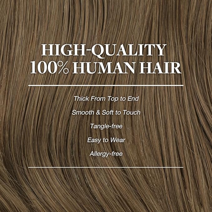 GOO GOO Clip in Hair Extensions Real Human Hair, Remy Human Hair Extensions Clip ins for Women, Natural Human Hair, 16inch 120g 7Pcs, 5 Light Ash Brown