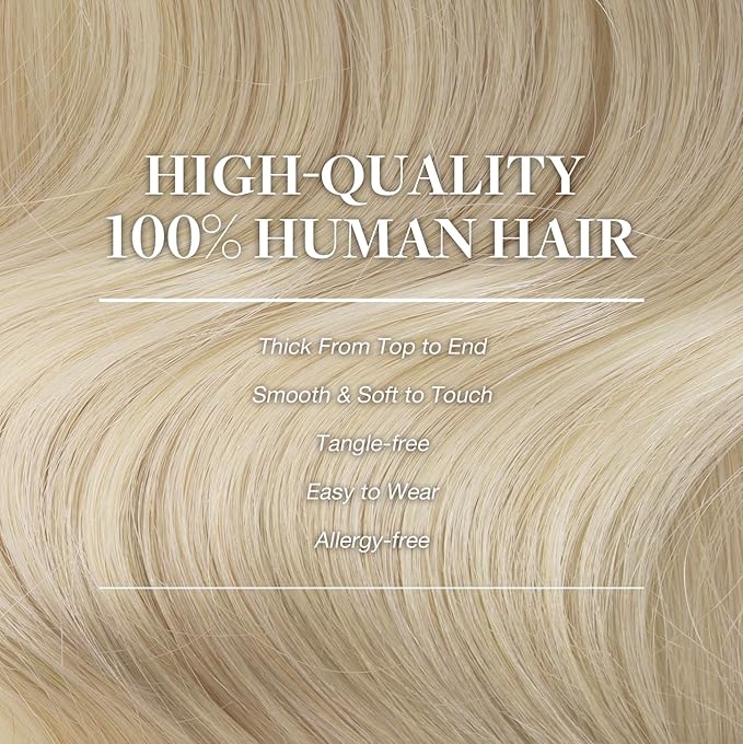 GOO GOO Clip in Hair Extensions Real Human Hair, Remy Human Hair Extensions Clip ins for Women, Natural Human Hair, 26inch 180g 7Pcs, #60A Platinum Blonde