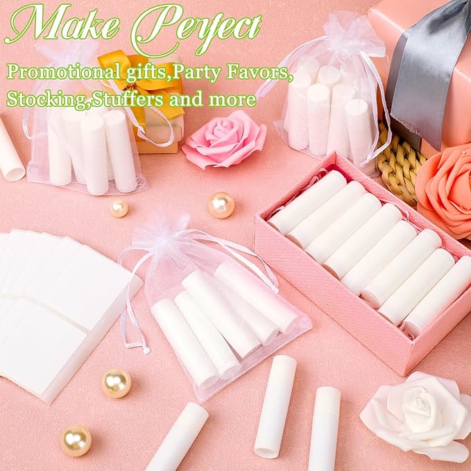 Demissle 150 Pcs Unlabeled Lip Balm Bulk Chapped Stick Blank Mini Lip Balm Gifts Moisturizing Lip Balms Favors for Women Homeless Wedding Bridal Shower Favors Baby Shower Guests Favors(Cherry)