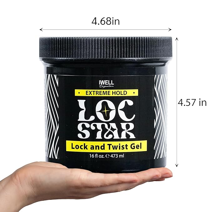 Loc Star Braid & Loc Gel, 30 fl oz | Extreme Hold for Braids, Locs, Twists, Cornrows & Edges | Smooths & Tames Frizz | No Heavy Residue | Long-Lasting | With Aloe Vera