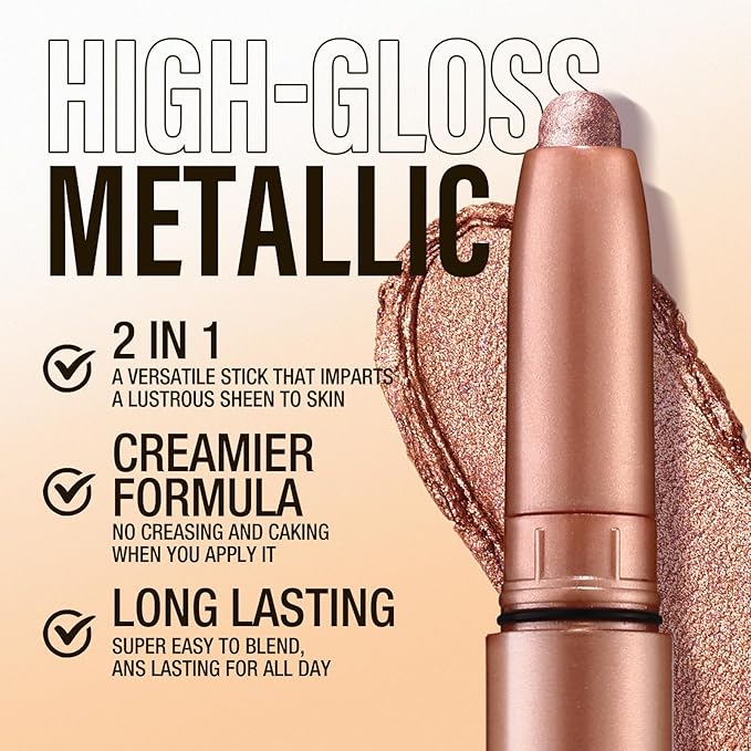 Jolilab Eyeshadow Stick Set, 2 Colors Matte Professional Bright-Colored Contouring and Highlight Eyeshadow Stick, Cream Waterproof Long Lasting High Pigmented Eye Shadow. (2, 06+12 2pcs)