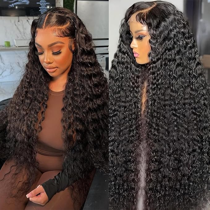 BVLBVL 30 Inch Lace Front Wig Human Hair 180% Density 13x6 Deep Wave Lace Frontal Wigs for Women Curly Wig Pre Plucked, Real Human Hair No Synthetic Blend No Tangle No Shedding Triple Lifespan 3X