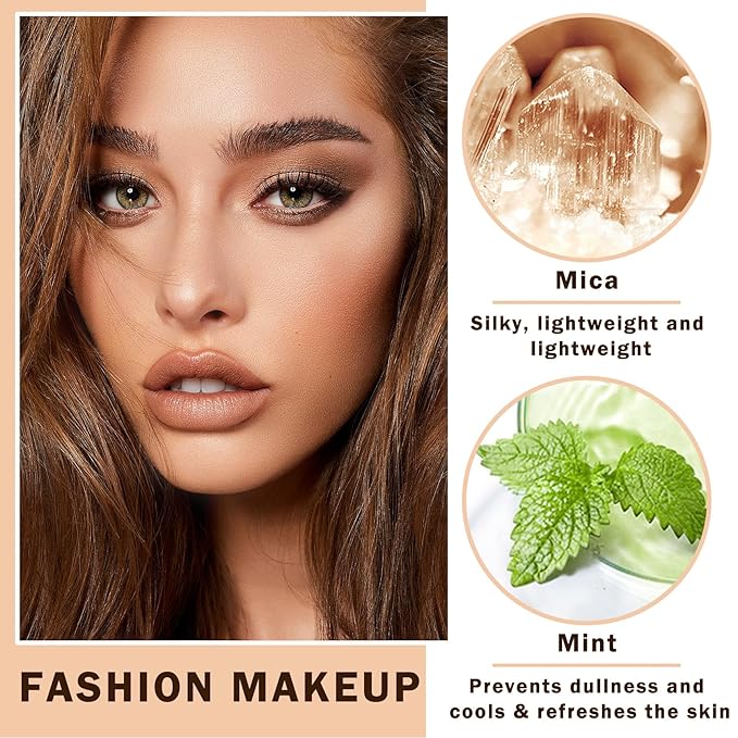 Setting Powder Loose Face Powder Lightweight Soft Smooth Brighten Minimizes Pores Long Lasting Oil Control Loose Powder Makeup For Matte Flawless Finish 00#Prism