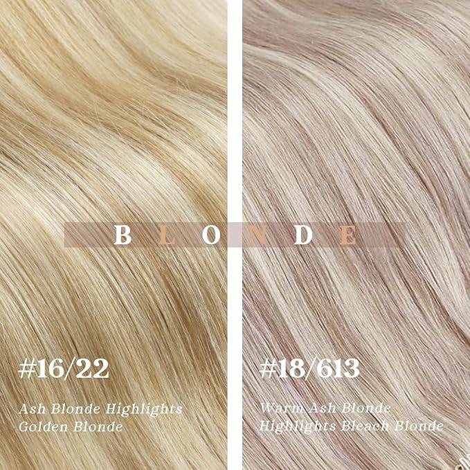 Ve Sunny Clip in Hair Extensions Real Human Hair Ash Blonde Highlight Bleach Blonde Hair for Women Hair Extensions Clip ins Long Double Weft 120g 24inch 7pcs