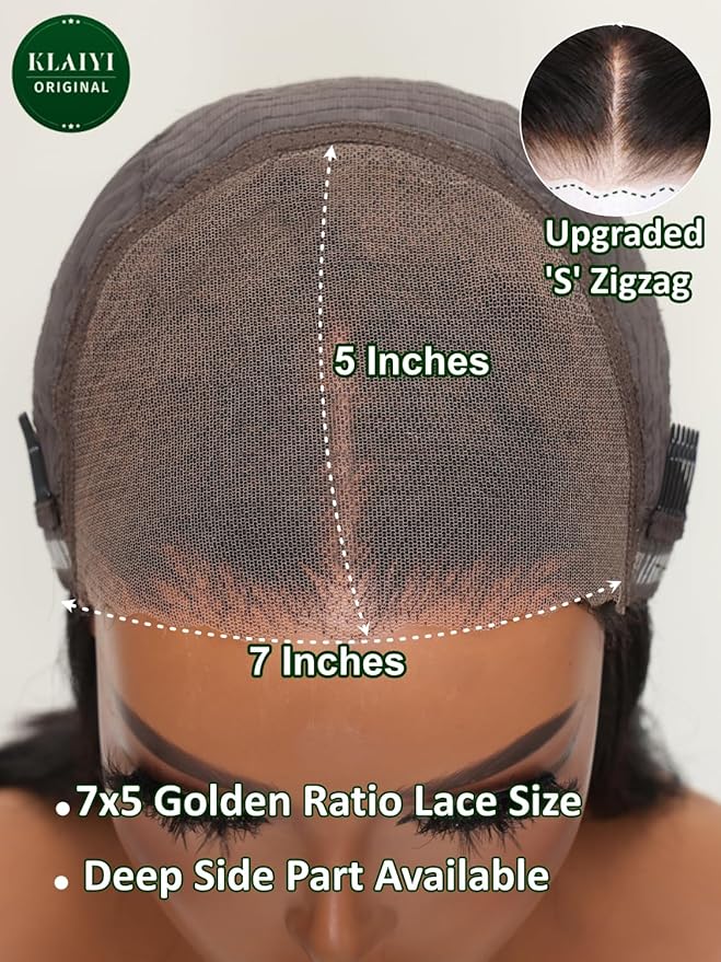 KLAIYI Bye Bye Knots Wear and Go Glueless Wig Highlight Blonde Body Wave 7x5 Pre Cut Lace Front Wig Human Hair Pre Plucked Bleached Ombre Hair with Dark Roots Chocolate Brown 30S Ready to Wear 24Inch