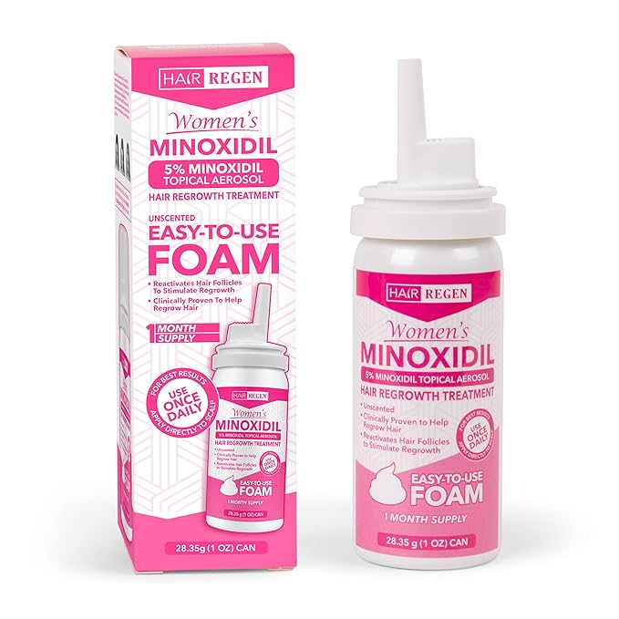 Minoxidil Foam for Women 5% Percent - Women's Hair Growth Treatment for Her - Topical Foaming Minoxidil for Women - Great for Hair Regrowth and Reduce Hair Loss - 1 Pack as 1 Month Supply