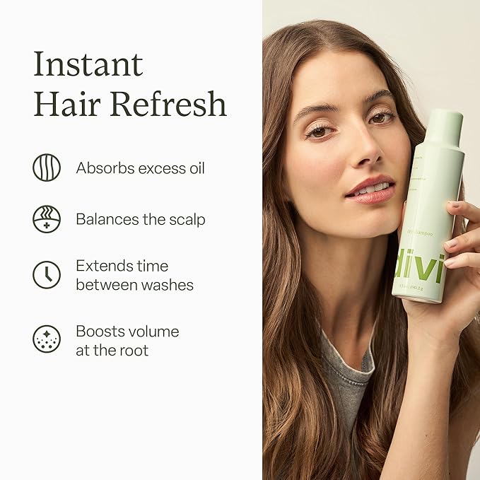 Divi Dry Shampoo Spray for Women - Formulated to Absorb Oil, Balance the Scalp and Extend Time Between Washes - Free of Benzene, Butane, Propane and Talc, 9.5 oz (1 Pack)