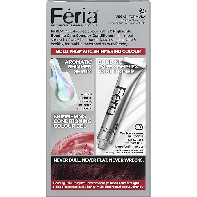 L'Oreal Paris Feria Multi-Faceted Shimmering Permanent Hair Color, 36 (Chocolate Cherry) Deep Burgundy Brown, Pack of 2 Hair Dye Kit