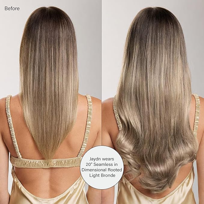 Luxy 100% Remy Human Hair – Halo Clip-In Hair Extensions –Natural Looking Volume & Length - One-Piece - Easy 5-Min Application 180 grams 20" Rooted Light Bronde